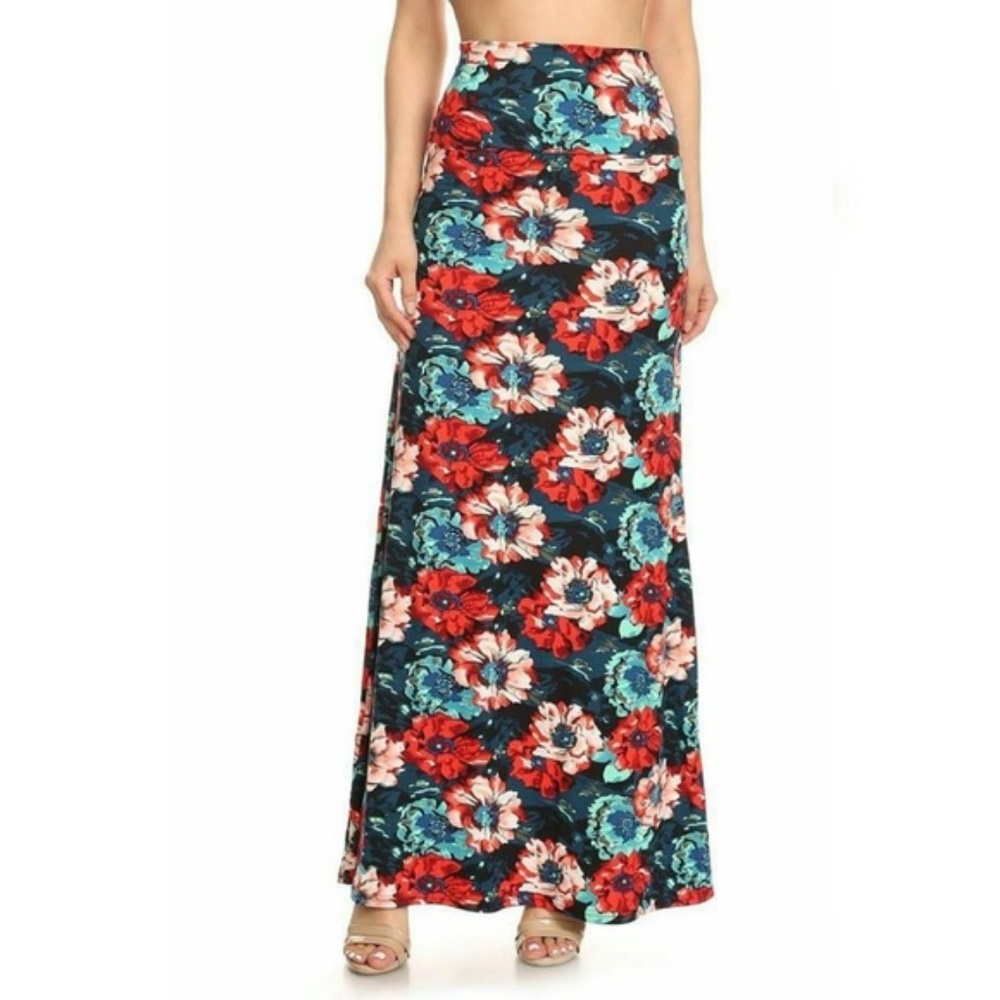 Buttery Soft Painted Floral Maxi Skirt